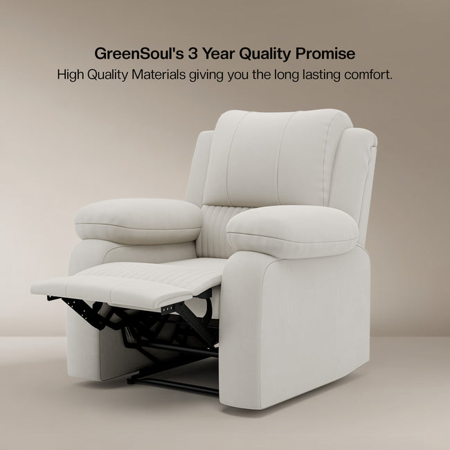 Laze (R1) Single Seater Electric Recliner Sofa with Soft Suede Fabric