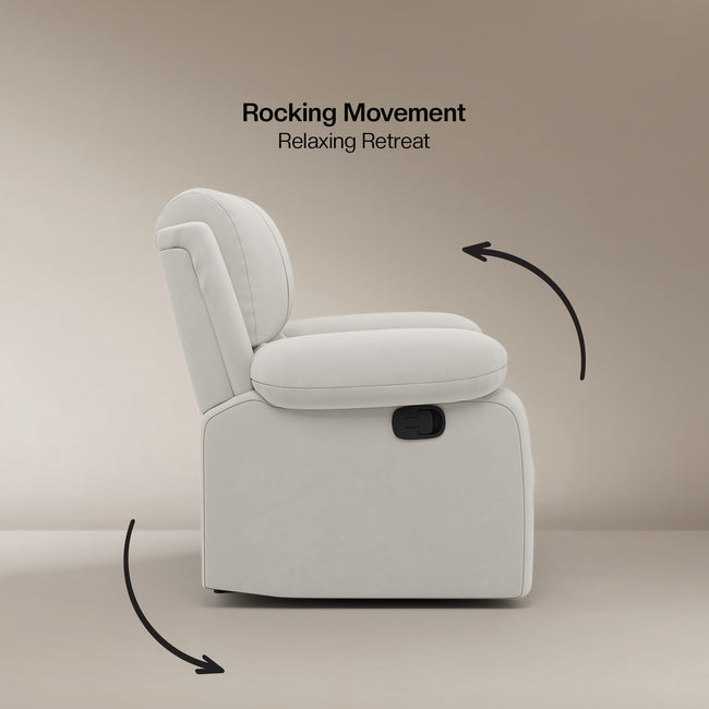Laze (R1) Single Seater Electric Recliner Sofa with Soft Suede Fabric