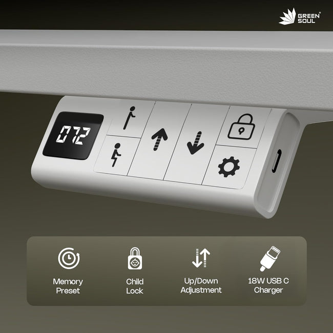 Green Soul Imperium Pro (4 Feet) Electric Height Adjustable Table