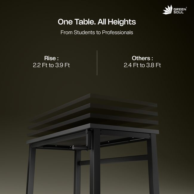 Green Soul Rise Manual Height Adjustable Table