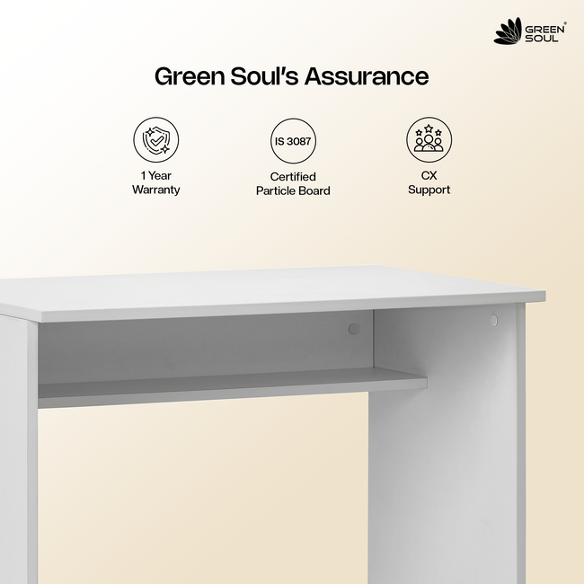 Green Soul Seine Study Table for Home & Office | 75cm | IS 3087 Certified