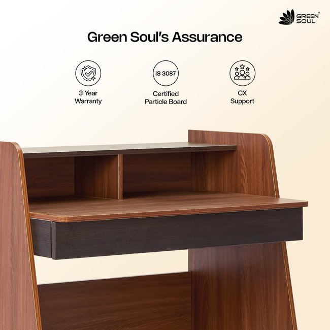 Green Soul Ripple Study Table for Home & Office |  3ft Wide | IS 3087 Certified