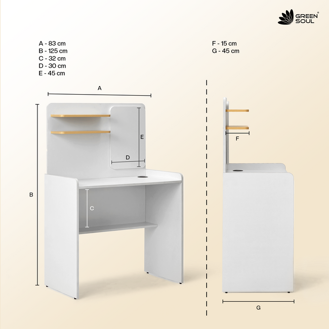 Green Soul Dora Study Table for Home & Office | IS 3087 Certified