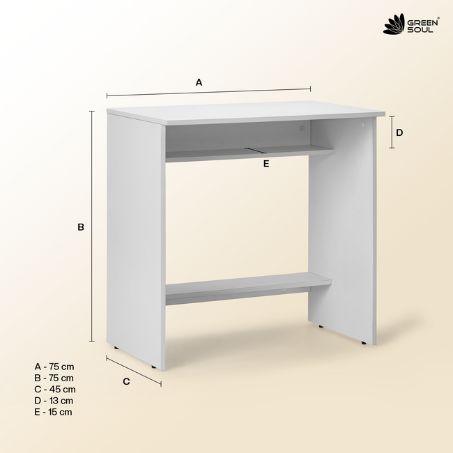Green Soul Seine Study Table for Home & Office | 75cm | IS 3087 Certified