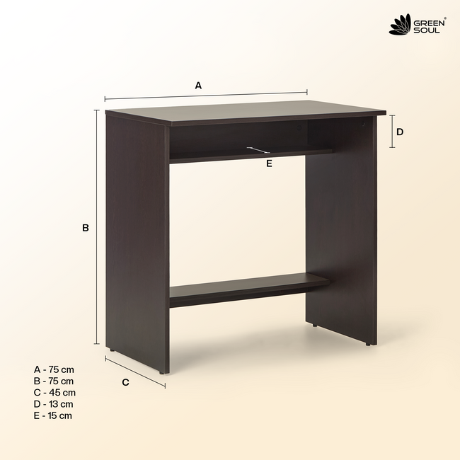 Green Soul Seine Study Table for Home & Office | 75cm | IS 3087 Certified