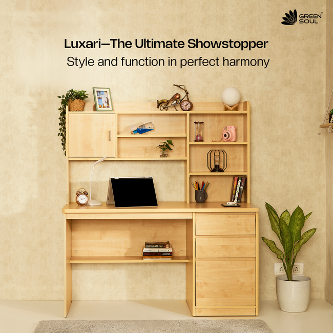 Green Soul Luxari Study Table for Home & Office – 4.4ft BIS Certified Engineered Wood