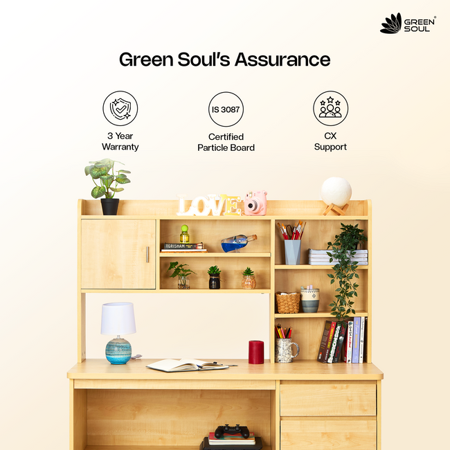 Green Soul Luxari Study Table for Home & Office – 4.4ft BIS Certified Engineered Wood