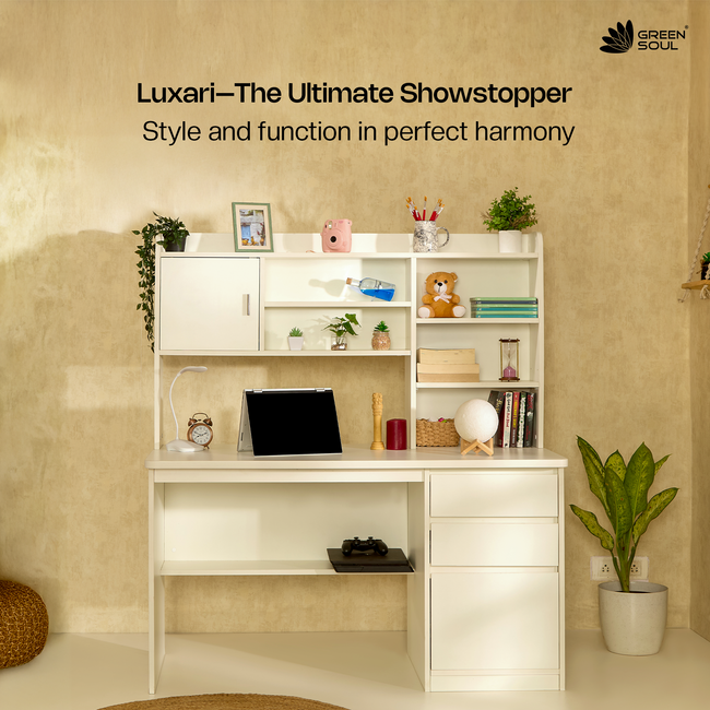 Green Soul Luxari Study Table for Home & Office – 4.4ft BIS Certified Engineered Wood