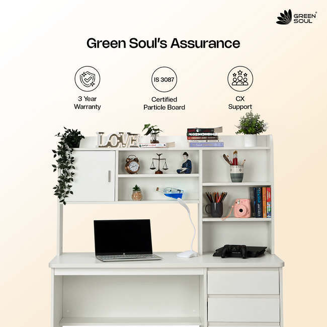 Green Soul Luxari Study Table for Home & Office – 4.4ft BIS Certified Engineered Wood