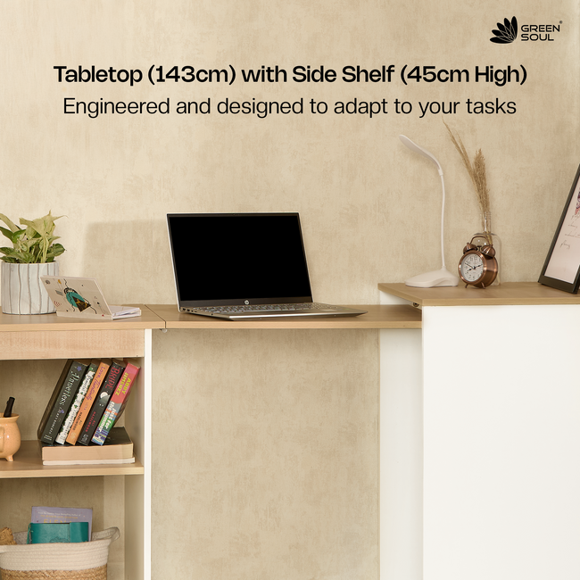 Kyoto 4.6ft Study Table with Space-Saving Design | Engineered Wood Desk