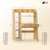Oaklyn Study Table, 3.4 ft Engineered Wood Desk with Open Backless Design