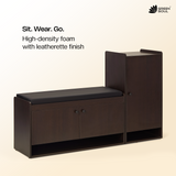 Fortuna 2+1 Door Engineered Wood Shoe Rack with Seating 8 Shelves, 3 Doors Stores up to 25 Pair of Shoes