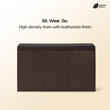 Fortuna 3 Door Engineered Wood Shoe Rack with Seating 7 Shelves, 3 Doors Stores up to 21 Pair of Shoes