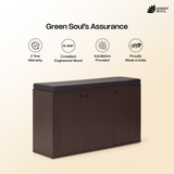 Fortuna 3 Door Engineered Wood Shoe Rack with Seating 7 Shelves, 3 Doors Stores up to 21 Pair of Shoes