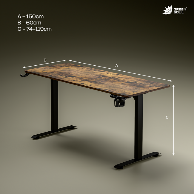 Green Soul Imperium Pro (5 Feet) Multi-Purpose Electric Height Adjustable Study Table