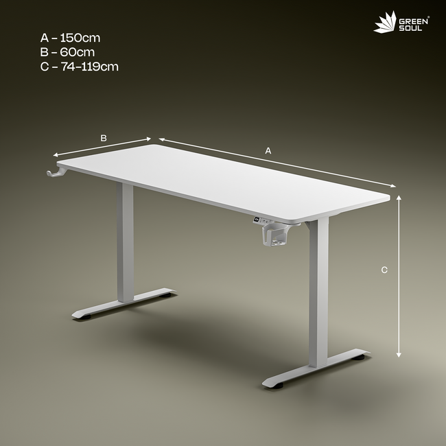Green Soul Imperium Pro (5 Feet) Multi-Purpose Electric Height Adjustable Study Table