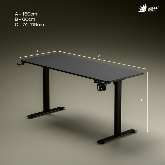 Green Soul Imperium Pro (5 Feet) Multi-Purpose Electric Height Adjustable Study Table