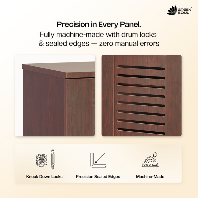 Zuvio 2 Door 4ft Engineered Wood Ventilated Shoe Rack 5 Shelves 2 Doors Stores up to 16 Pair of Shoes