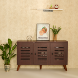 Zuvio 3 Door Shoe Rack in Oak and White Color by Green Soul