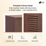 Zuvio 3 Door Shoe Rack in Oak and White Color by Green Soul