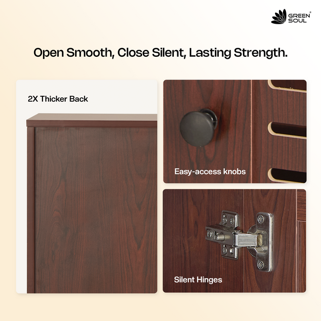 Zuvio 3 Door Shoe Rack in Oak and White Color by Green Soul