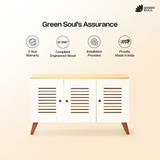 Zuvio 3 Door Shoe Rack in Oak and White Color by Green Soul