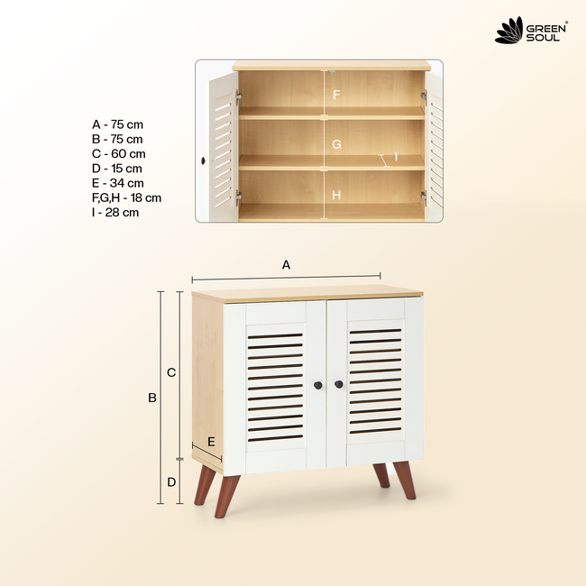 Zuvio 2 Door Engineered Wood Ventilated Shoe Rack 3 Shelves 2 Doors Stores up to 10 Pair of Shoes