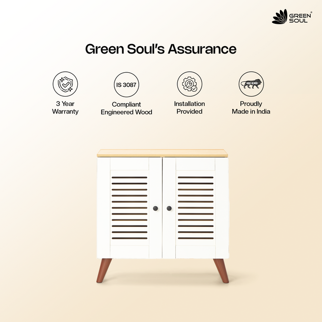 Zuvio 2 Door Engineered Wood Ventilated Shoe Rack 3 Shelves 2 Doors Stores up to 10 Pair of Shoes