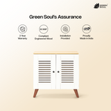 Zuvio 2 Door Engineered Wood Ventilated Shoe Rack 3 Shelves 2 Doors Stores up to 10 Pair of Shoes