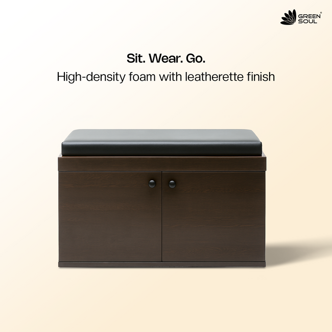 Fortuna 2 Door Shoe Rack with Seating 6 Shelves, 2 Doors Stores up to 12 Pair of Shoes