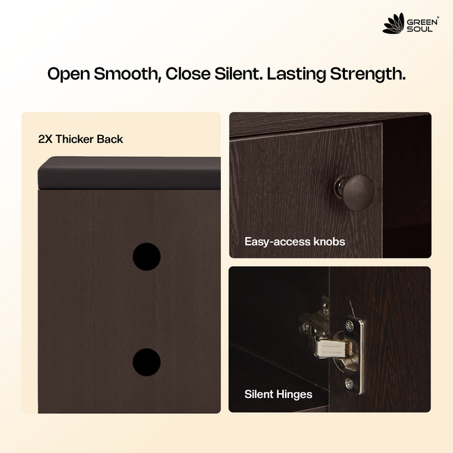 Fortuna 2 Door Shoe Rack with Seating 6 Shelves, 2 Doors Stores up to 12 Pair of Shoes