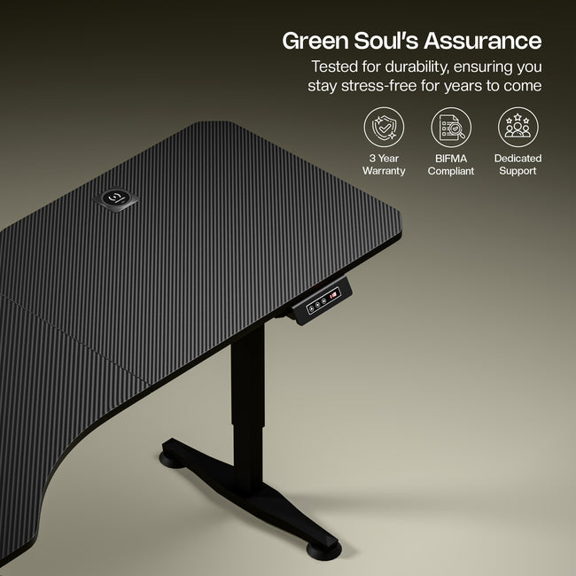 Trigger Height Adjustable Standing Desk with Integrated Wireless Charging Ergonomic Design Table Top (5.3 Ft)