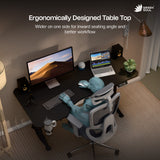 Trigger Height Adjustable Standing Desk with Integrated Wireless Charging Ergonomic Design Table Top (5.3 Ft)
