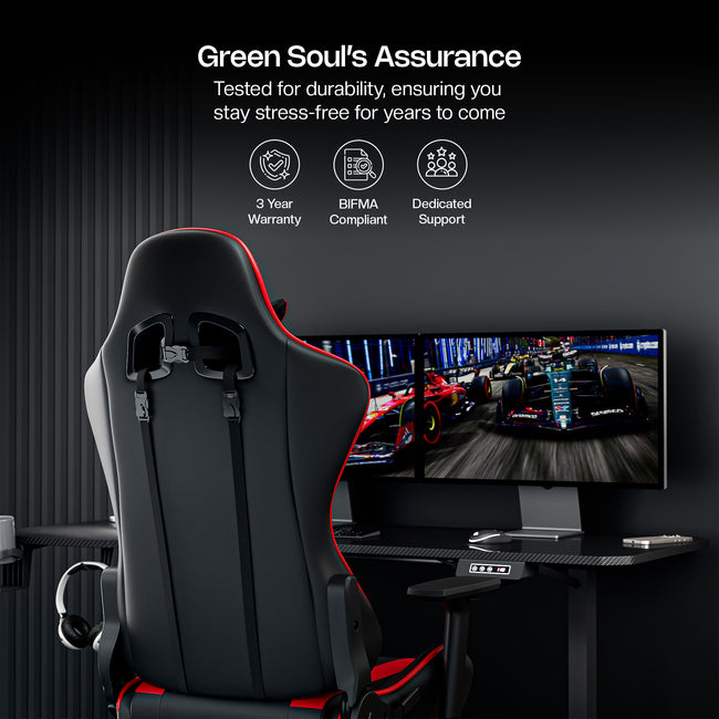 Green Soul Raptor Pro Racing Edition with Footrest Gaming Chair