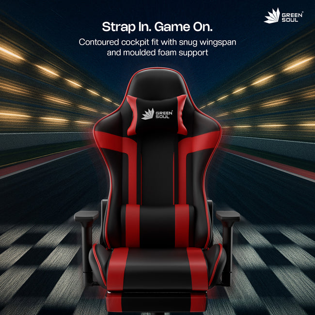 Green Soul Raptor Pro Racing Edition with Footrest Gaming Chair
