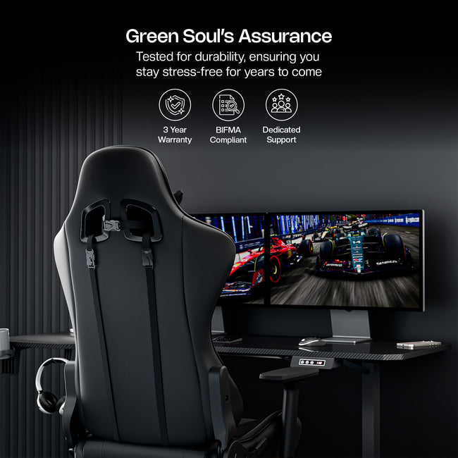 Green Soul Raptor Pro Racing Edition with Footrest Gaming Chair