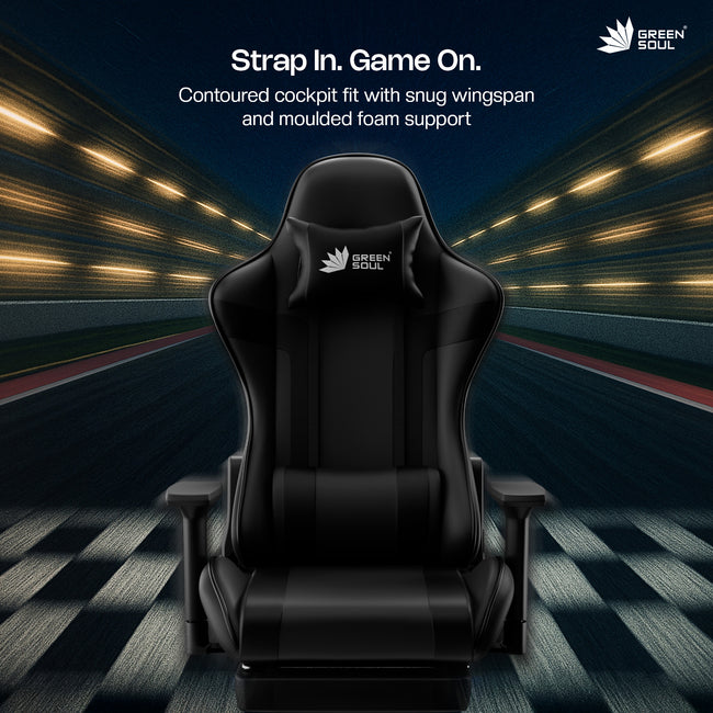 Green Soul Raptor Pro Racing Edition with Footrest Gaming Chair