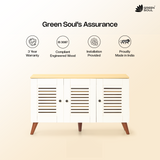 Zuvio 3 Door Shoe Rack in Oak and White Color by Green Soul