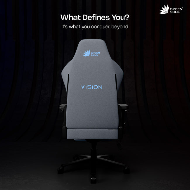 Green Soul Vision Pro V2 Premium Fabric 4D Armrests & Flat Wheelbase Ergonomic Gaming Chair