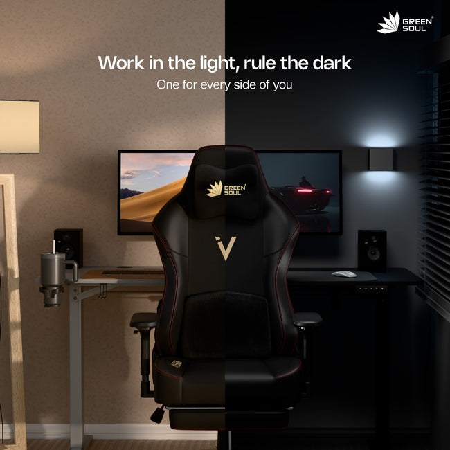 Green Soul Vision Pro V2 Premium Fabric 4D Armrests & Flat Wheelbase Ergonomic Gaming Chair