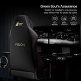 Green Soul Vision Pro V2 Premium Fabric 4D Armrests & Flat Wheelbase Ergonomic Gaming Chair