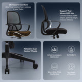 Green Soul Orbit Ergonomic Mesh Office Chair for Work Ultra Thick Cushion Patented Screwless Armrest