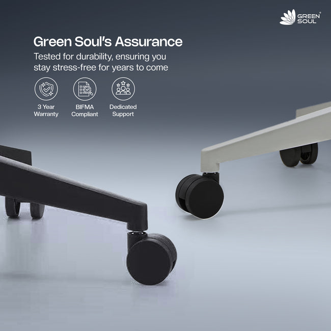 Green Soul Orbit Ergonomic Mesh Office Chair for Work Ultra Thick Cushion Patented Screwless Armrest