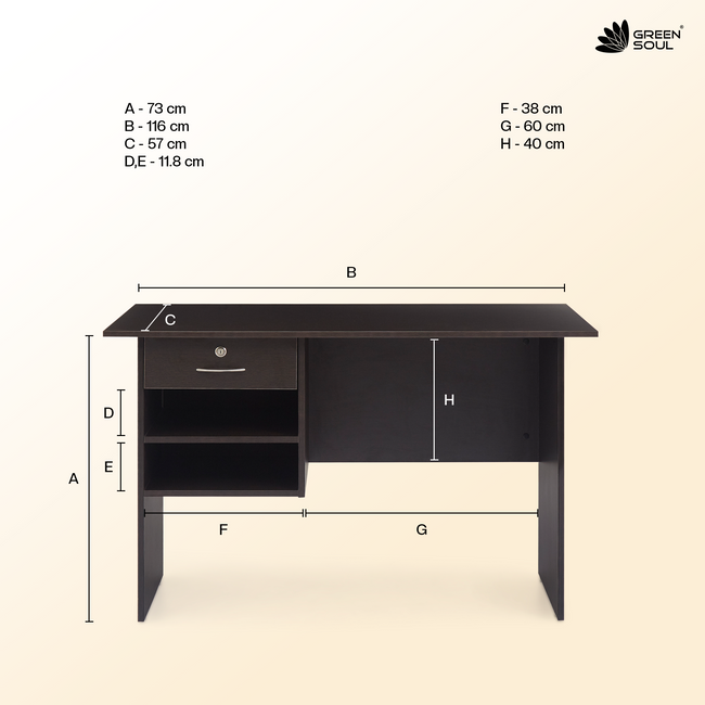 Green Soul Rhine Study Table