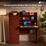 Nile Pro Study Table Extended Workspace Lockable Cabinet & Collapsible Shelf