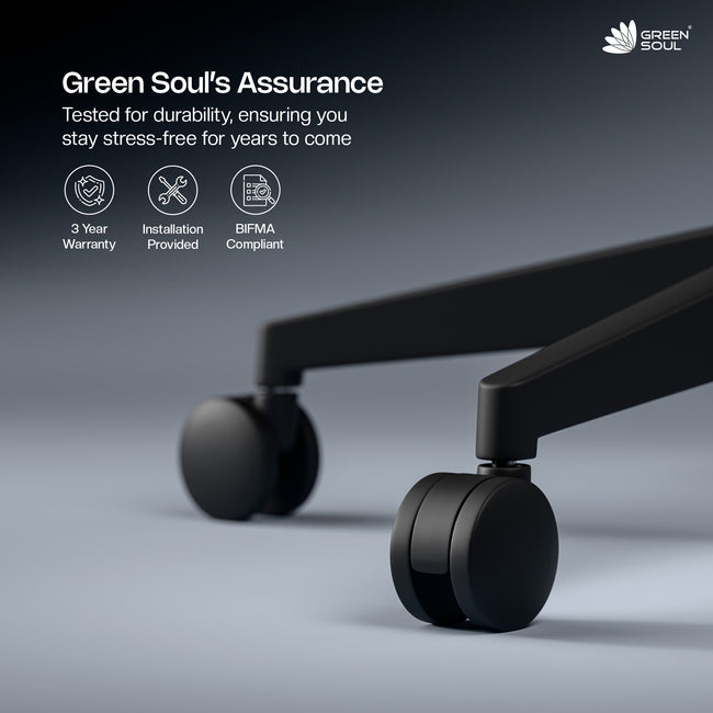 Green Soul Orbit Ergonomic Ultra Thick Cushion Patented Screwless Armrest Office Chair