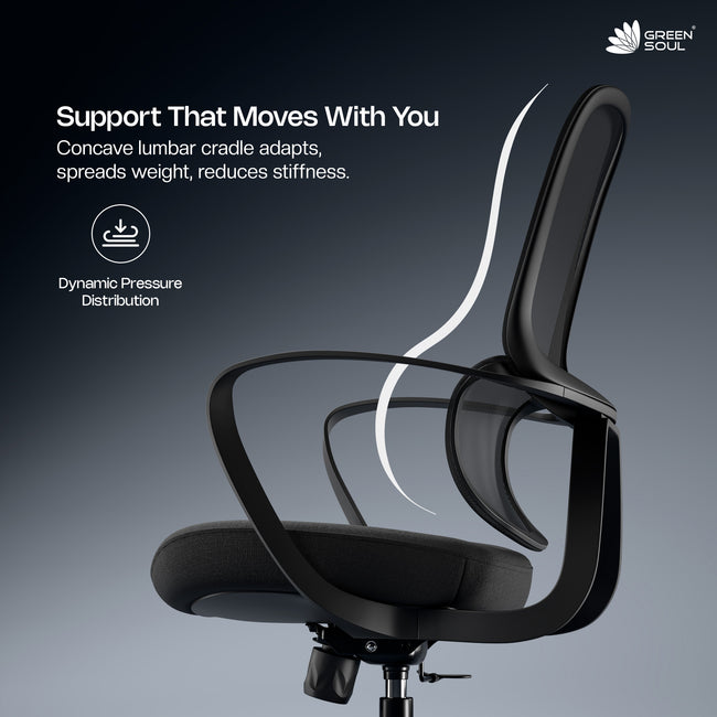 Green Soul Orbit Ergonomic Ultra Thick Cushion Patented Screwless Armrest Office Chair