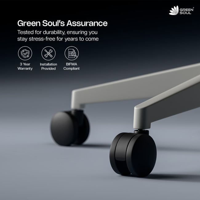 Green Soul Orbit Ergonomic Ultra Thick Cushion Patented Screwless Armrest Office Chair