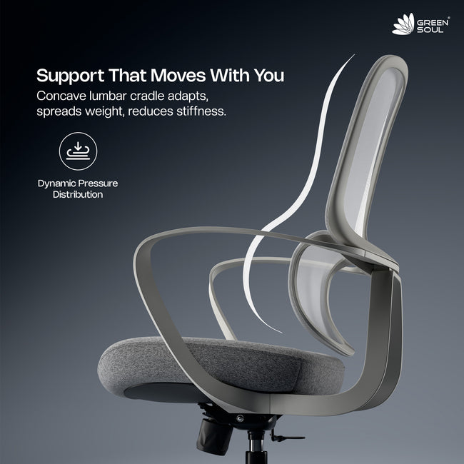 Green Soul Orbit Ergonomic Ultra Thick Cushion Patented Screwless Armrest Office Chair