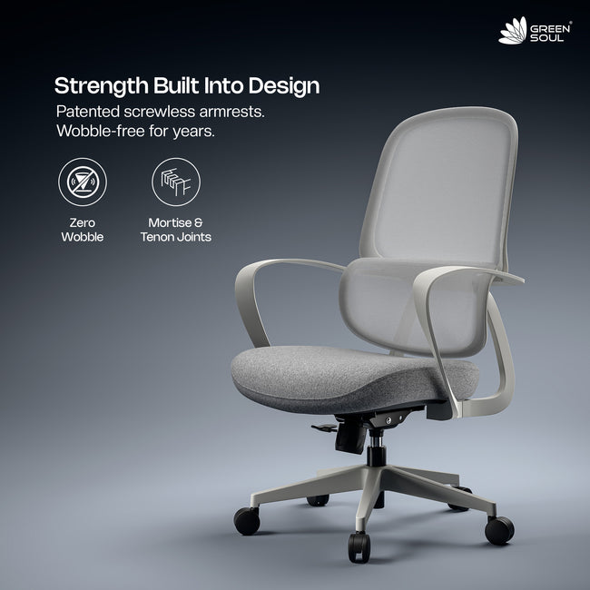 Green Soul Orbit Ergonomic Ultra Thick Cushion Patented Screwless Armrest Office Chair